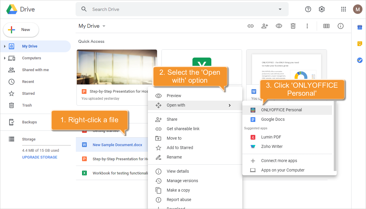 How ONLYOFFICE handles Google user data