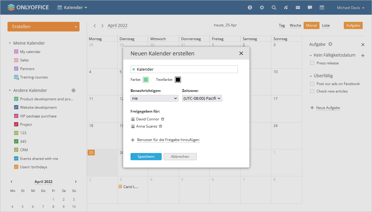 Kalender hinzufügen
