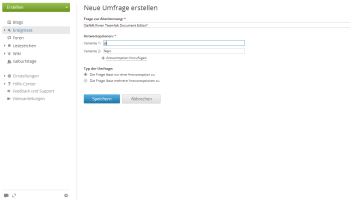 Umfrage hinzufügen
