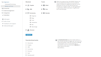 Moduleinstellungen ändern