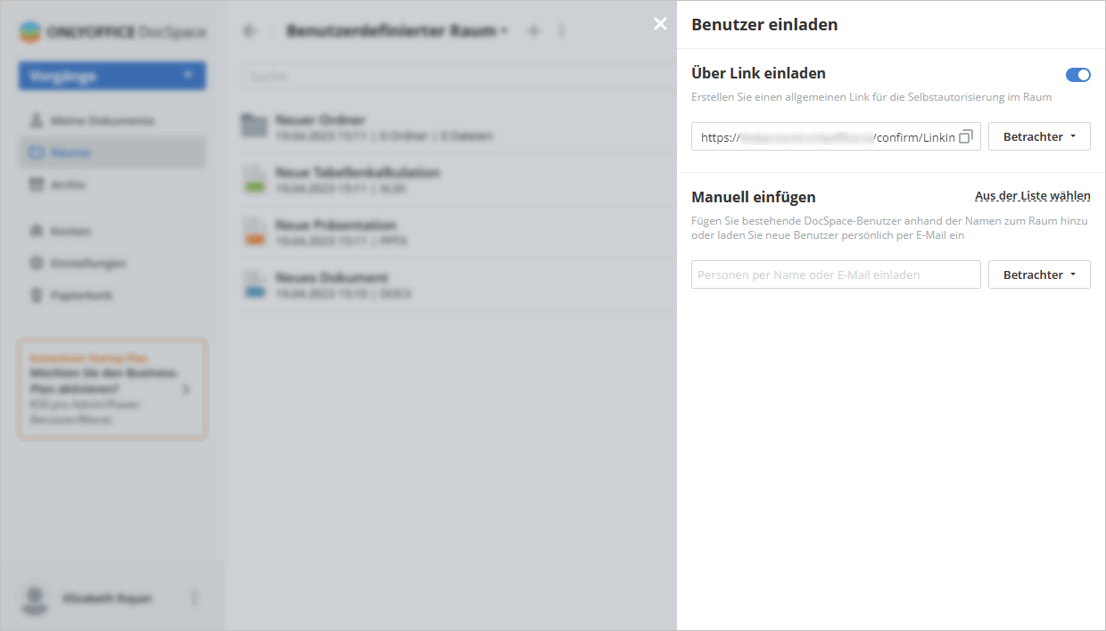 Einladungslink