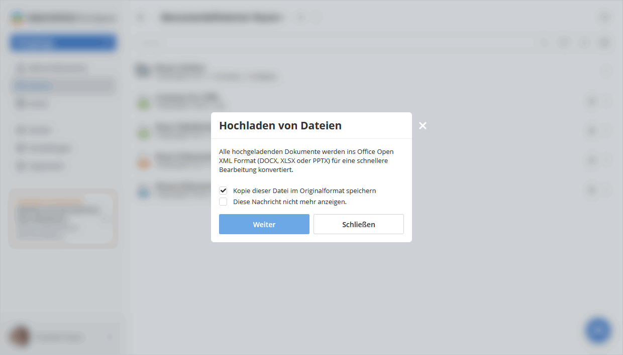 Dateien hochladen