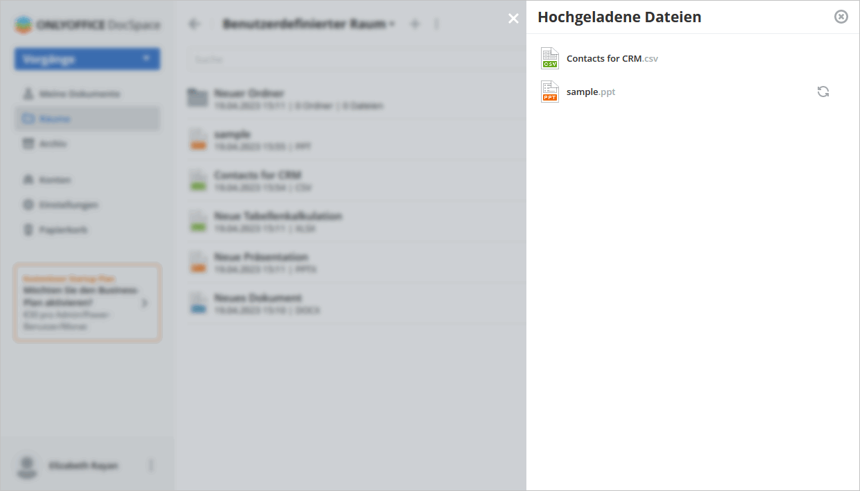 Dateien hochladen