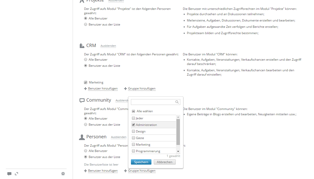 Change People Module Settings