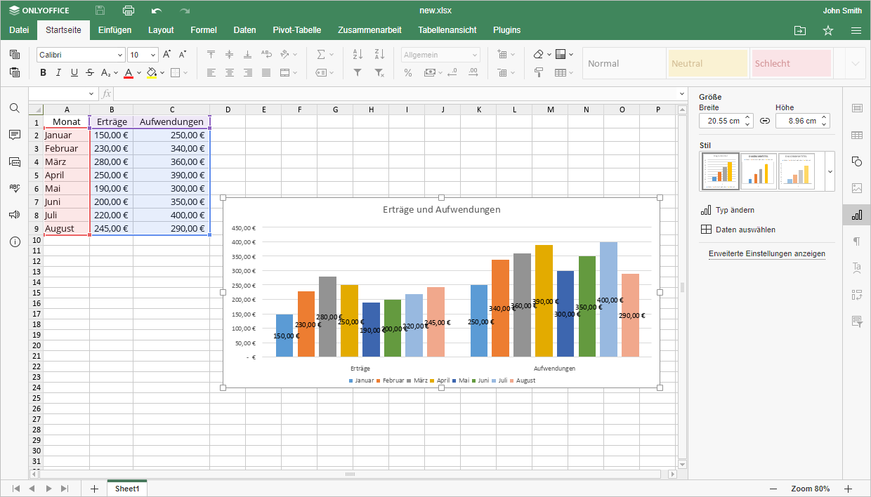 Wie kann man ein Diagramm in Excel erstellen? Schritt  3