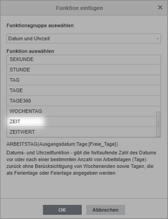 Funktion ZEIT