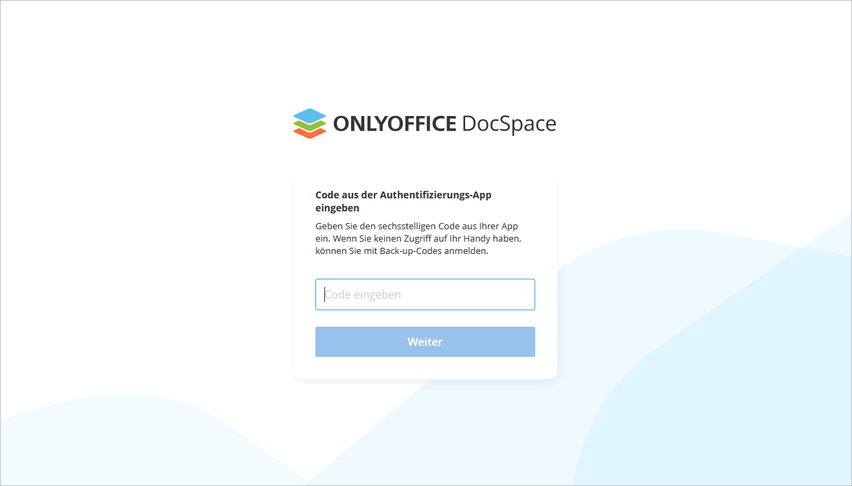 Zwei-Faktor-Authentifizierung in DocSpace verwenden