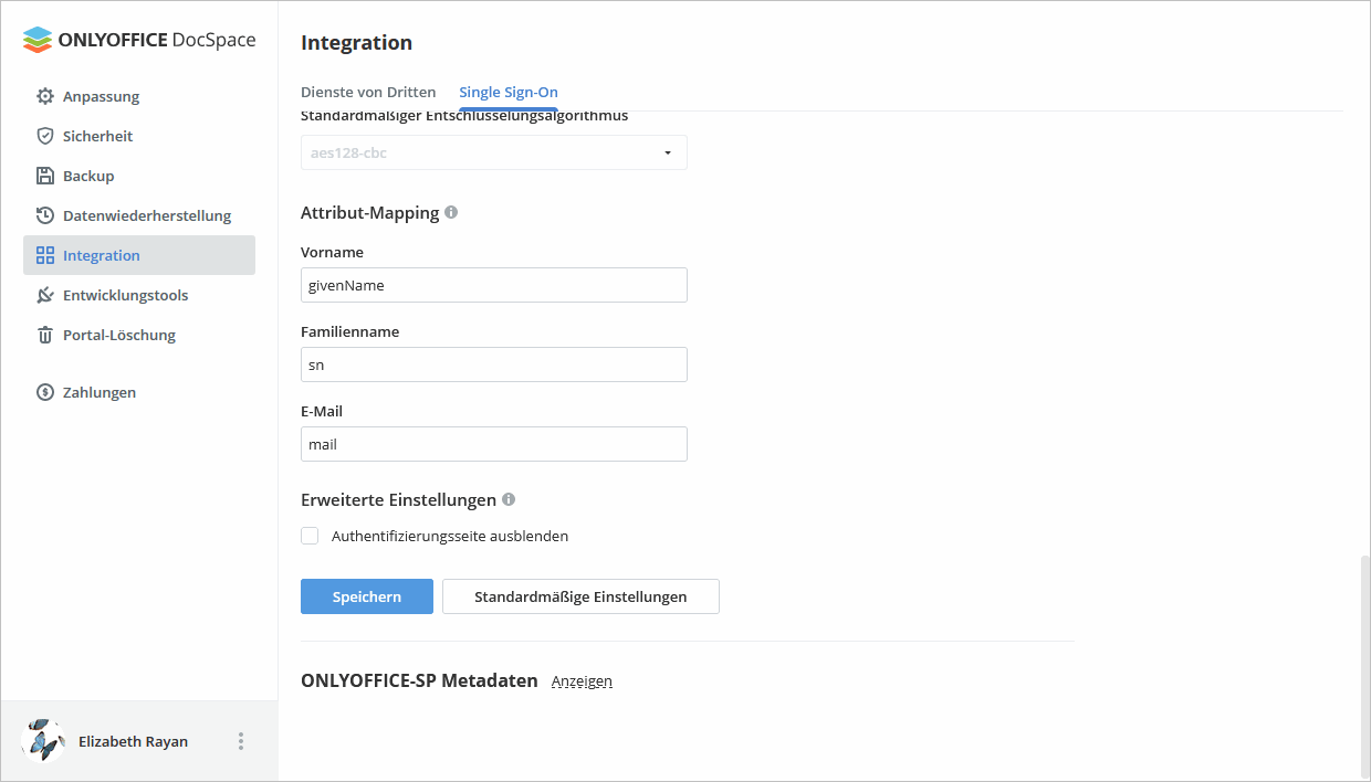 Single Sign-On in DocSpace aktivieren