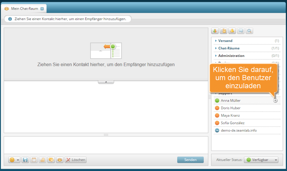 Wie eröffnet man einen Chat-Raum im Chat-Modul? Schritt 2