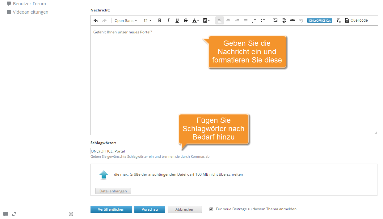 Wie macht man ein Forum interaktiver? Schritt 3