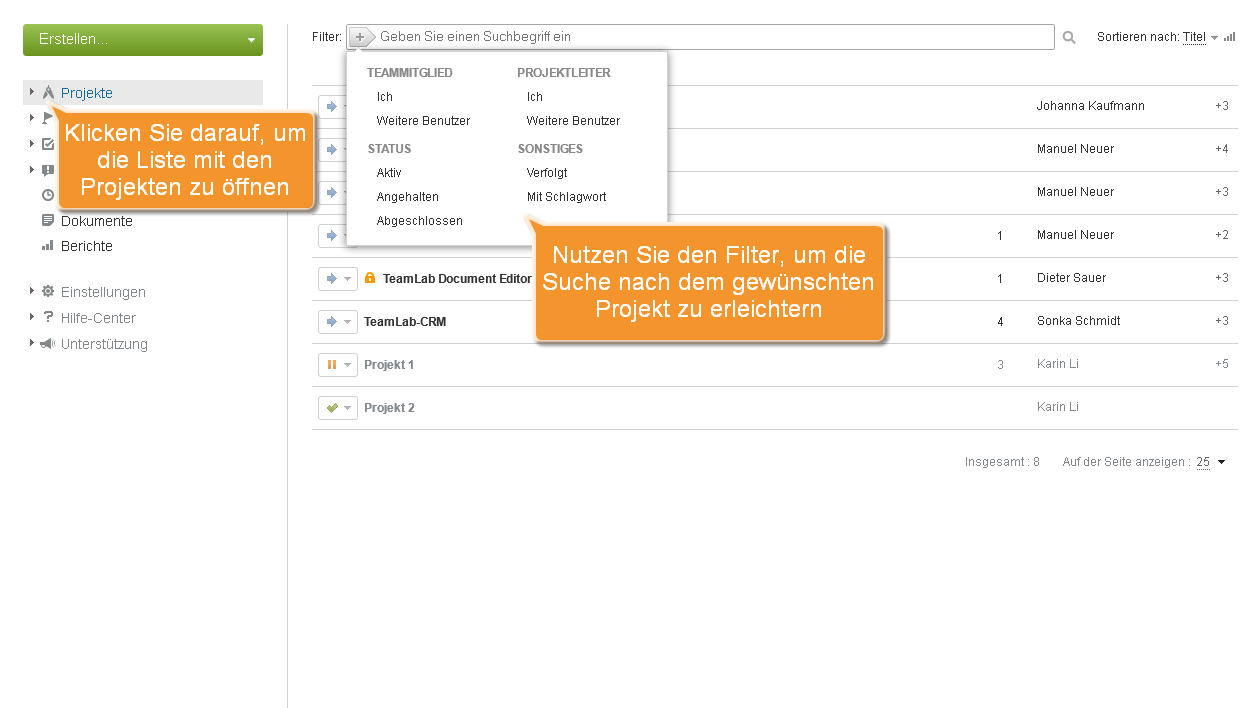 Wie verwaltet man ein Projektteam? Schritt 2