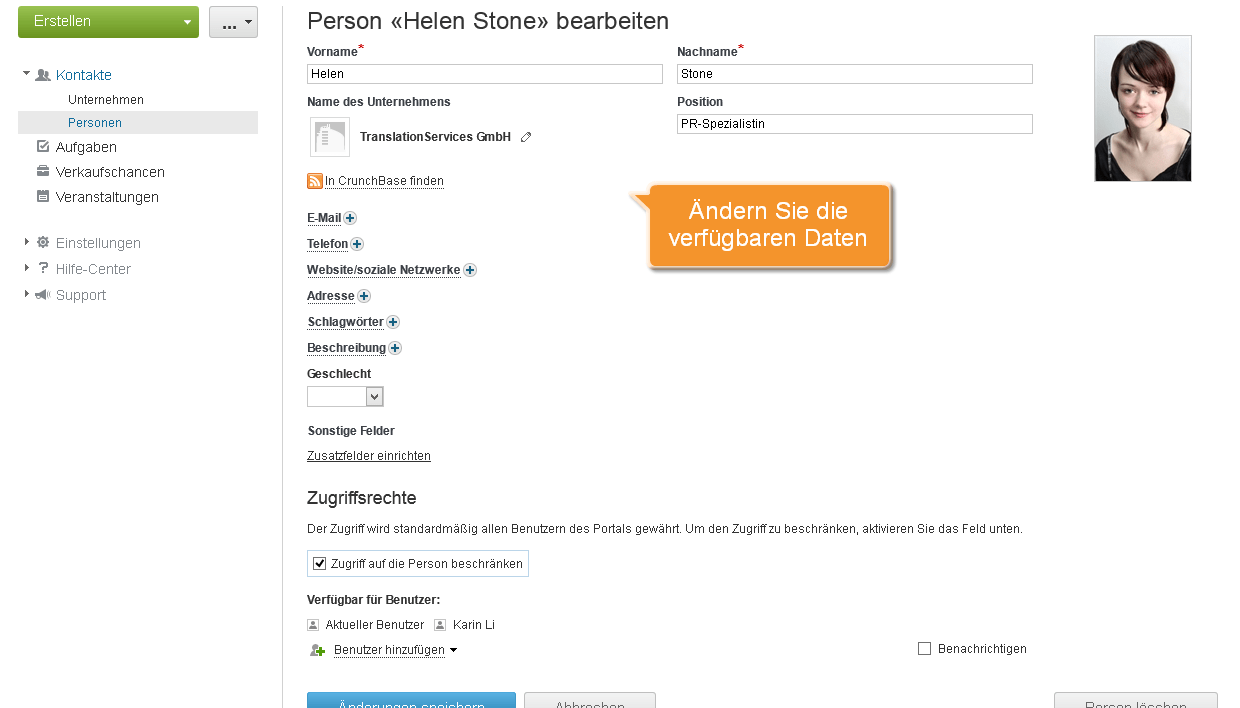 Wie hält man die Kontakte auf dem neuesten Stand? Schritt 4