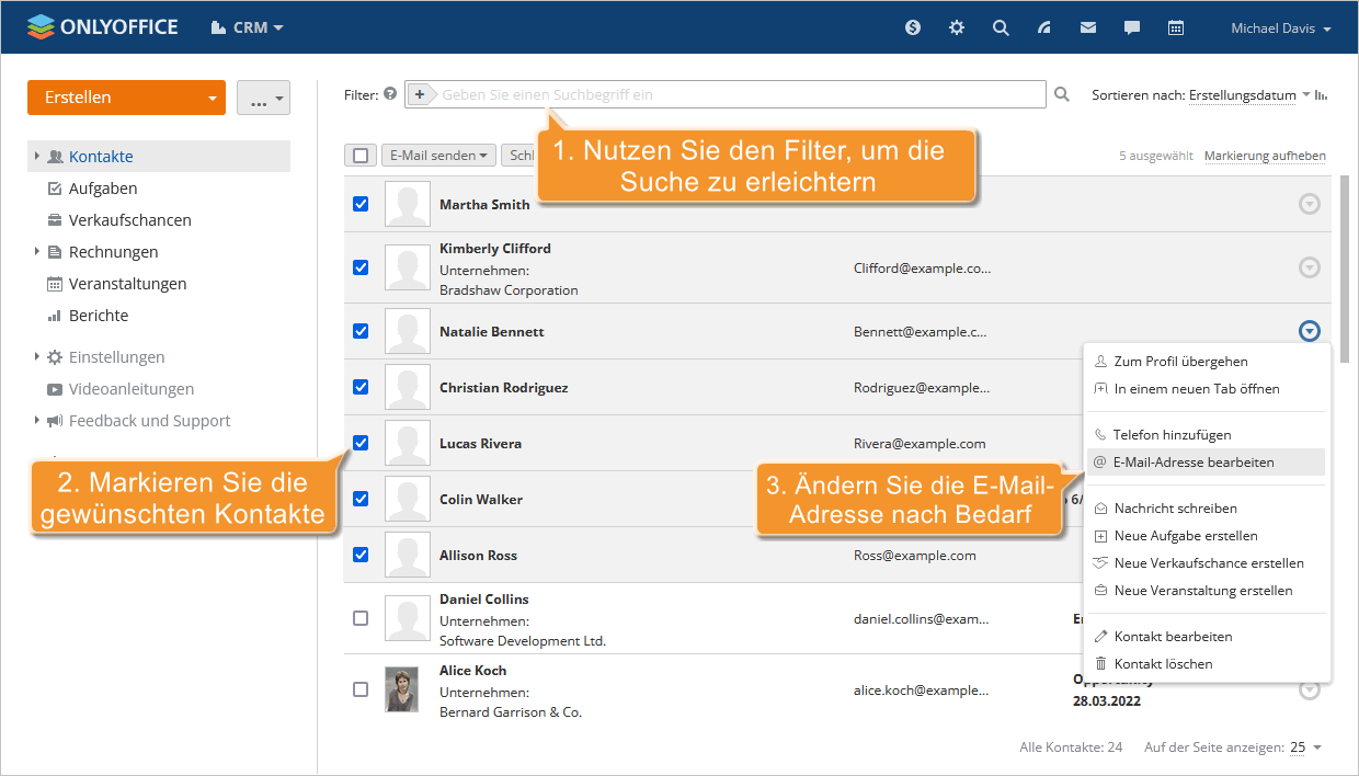 Wie organisiert man einen Massenversand? Schritt 2