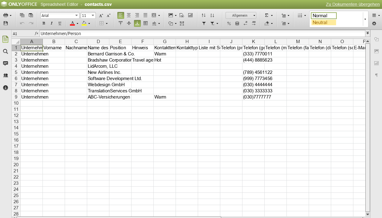 Wie exportieren Sie Ihre CRM-Kundendatenbank und bearbeiten Sie diese mit Spreadsheet Editor? Schritt 3