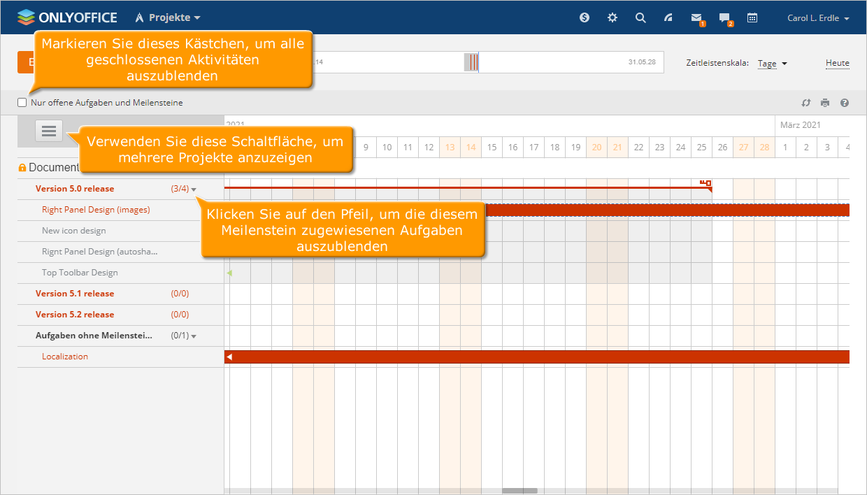 So verwalten Sie Ihr Projekt mithilfe des Gantt-Diagramms. Schritt 3