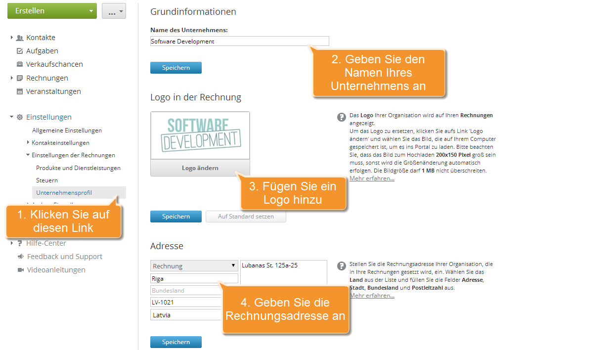 How to create invoices for your clients? Step 2