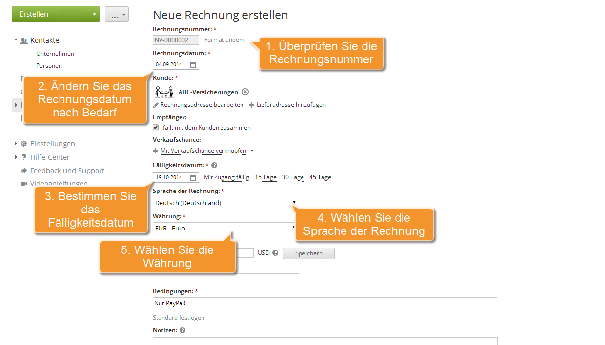How to create invoices for your clients? Step 5