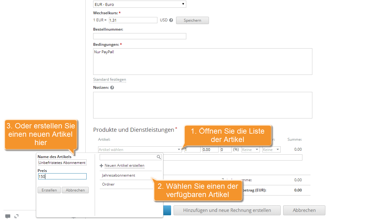 How to create invoices for your clients? Step 6
