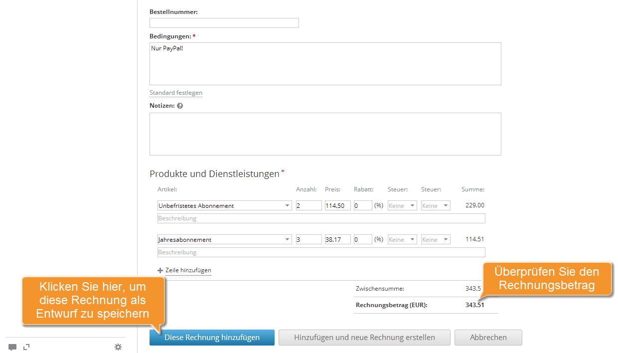 How to create invoices for your clients? Step 7