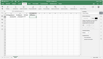 wenn und excel Schritt 1