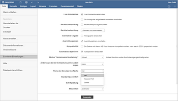 Wie kann man Dunkelmodus aktivieren?