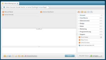 Wie erstellt man eine Mailing-Liste im Chat-Modul? Schritt 2