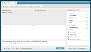 Wie erstellt man eine Mailing-Liste im Chat-Modul? Schritt 3
