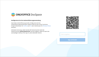 Zwei-Faktor-Authentifizierung in DocSpace verwenden