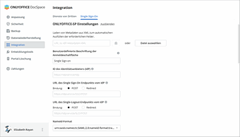 Single Sign-On in DocSpace aktivieren