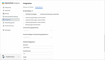 Single Sign-On in DocSpace aktivieren
