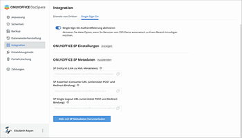 Single Sign-On in DocSpace aktivieren