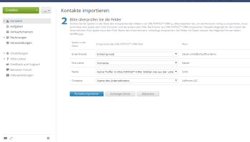 Wie fügt man die Kontakte ins CRM-System massenweise hinzu? Schritt 6