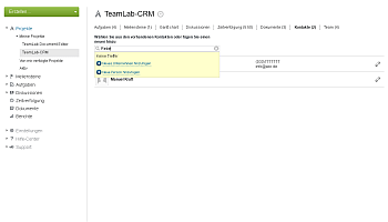 Wie verknüpfen Sie Ihr Projekt mit einem CRM-Kontakt? Schritt 3