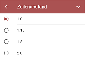 Zeilenabstand - Einstellungen
