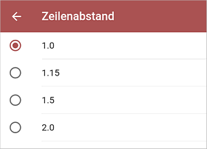 Zeilenabstand - Einstellungen