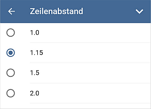 Zeilenabstand - Einstellungen