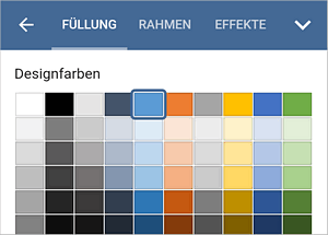 Formeinstellungen - Füllung