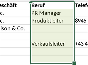Spalten-Auswahlgriff