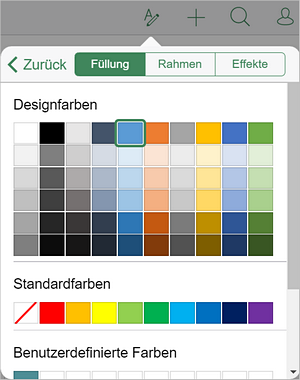 Formeinstellungen - Füllung