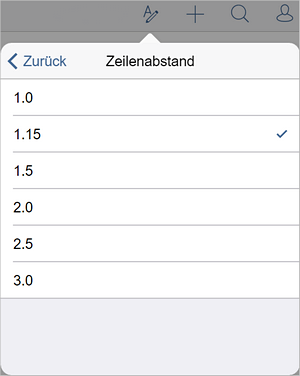 Zeilenabstand - Einstellungen