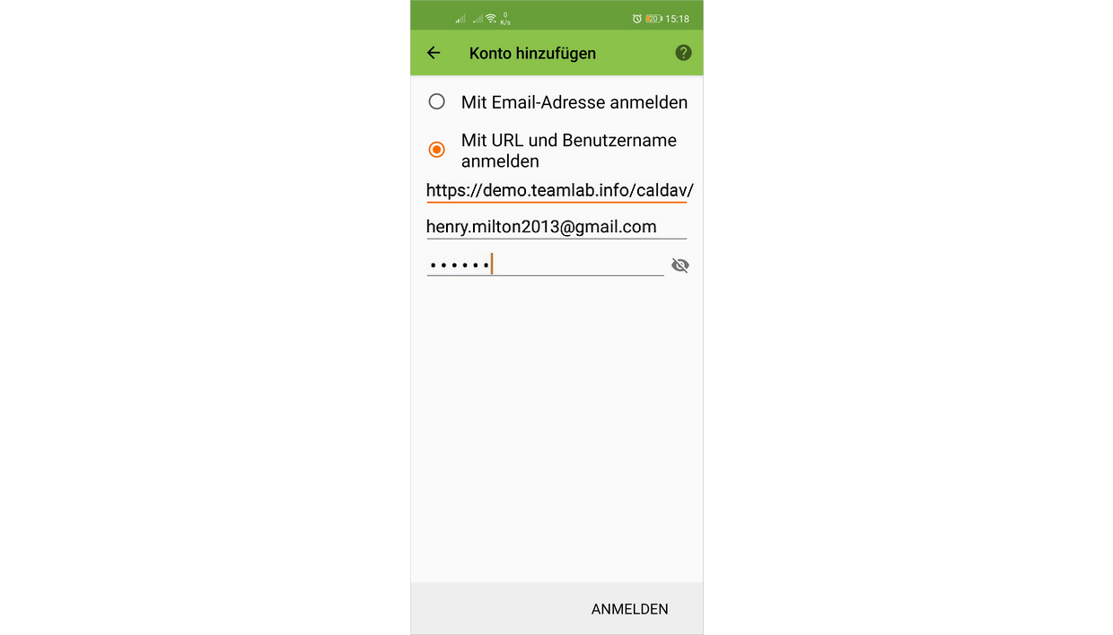 Kalender exportieren - Android-Gerät