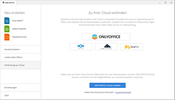 Registerkarte Verbindung zur Cloud