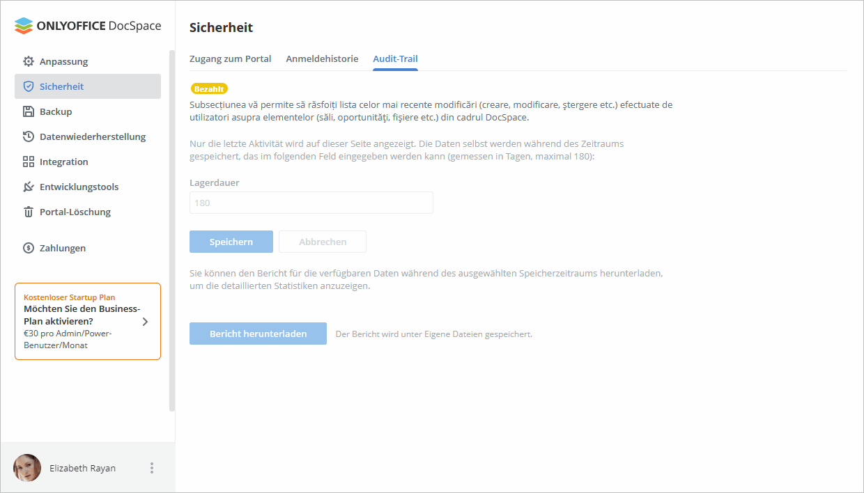 Audit-Trail-Daten empfangen