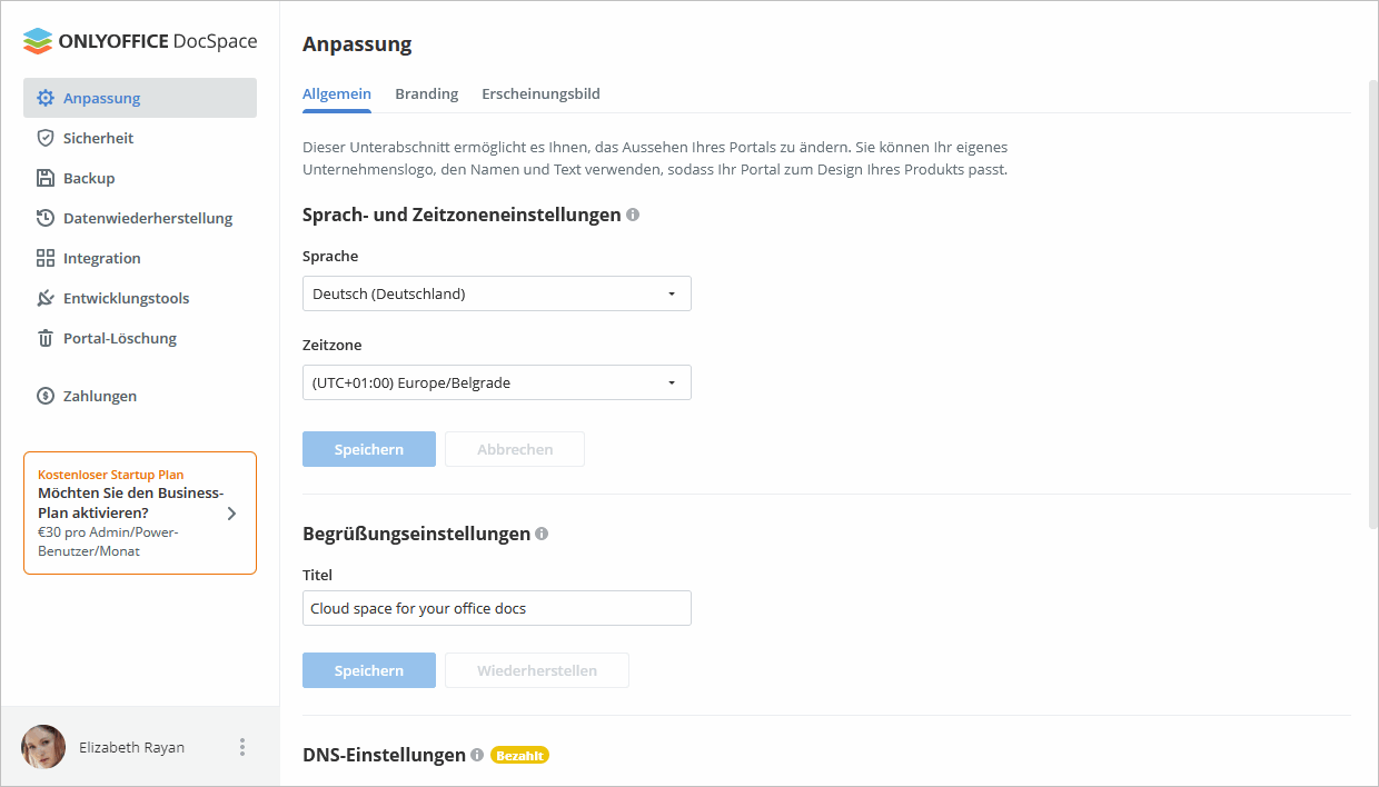 Customizing DocSpace