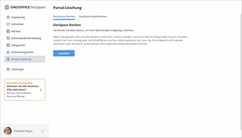 DocSpace deaktivieren/löschen