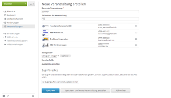 Veranstaltung hinzufügen