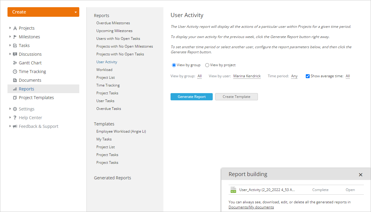 Report Project Progress