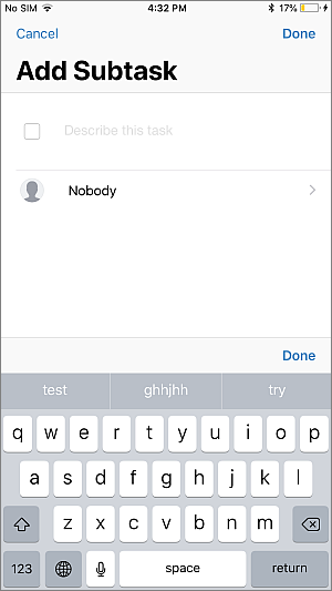 Create new subtask