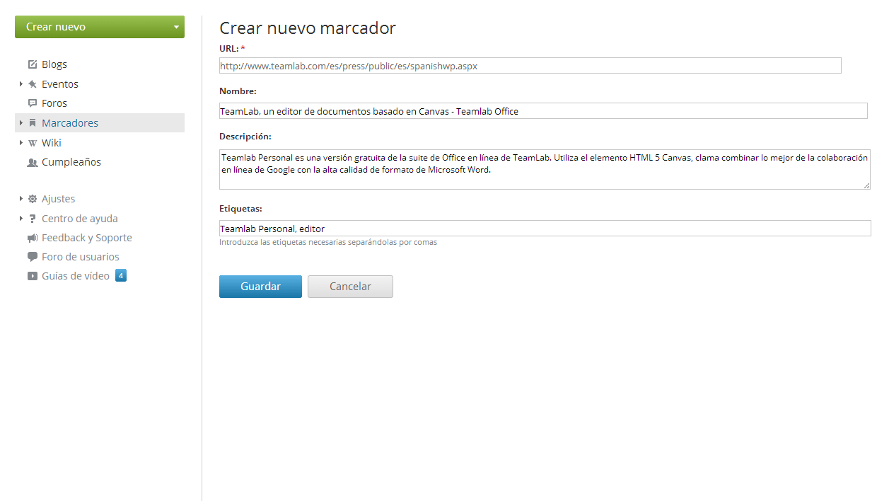 Añadir marcador