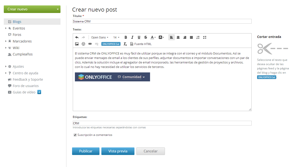 Mantener blog